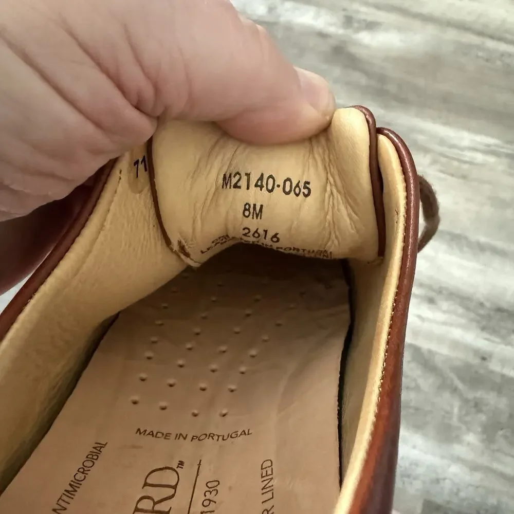 Samuel Hubbard Oxfords Mens 8 Market Cap Semi Brogue Whiskey Tan Cap Toe NEW